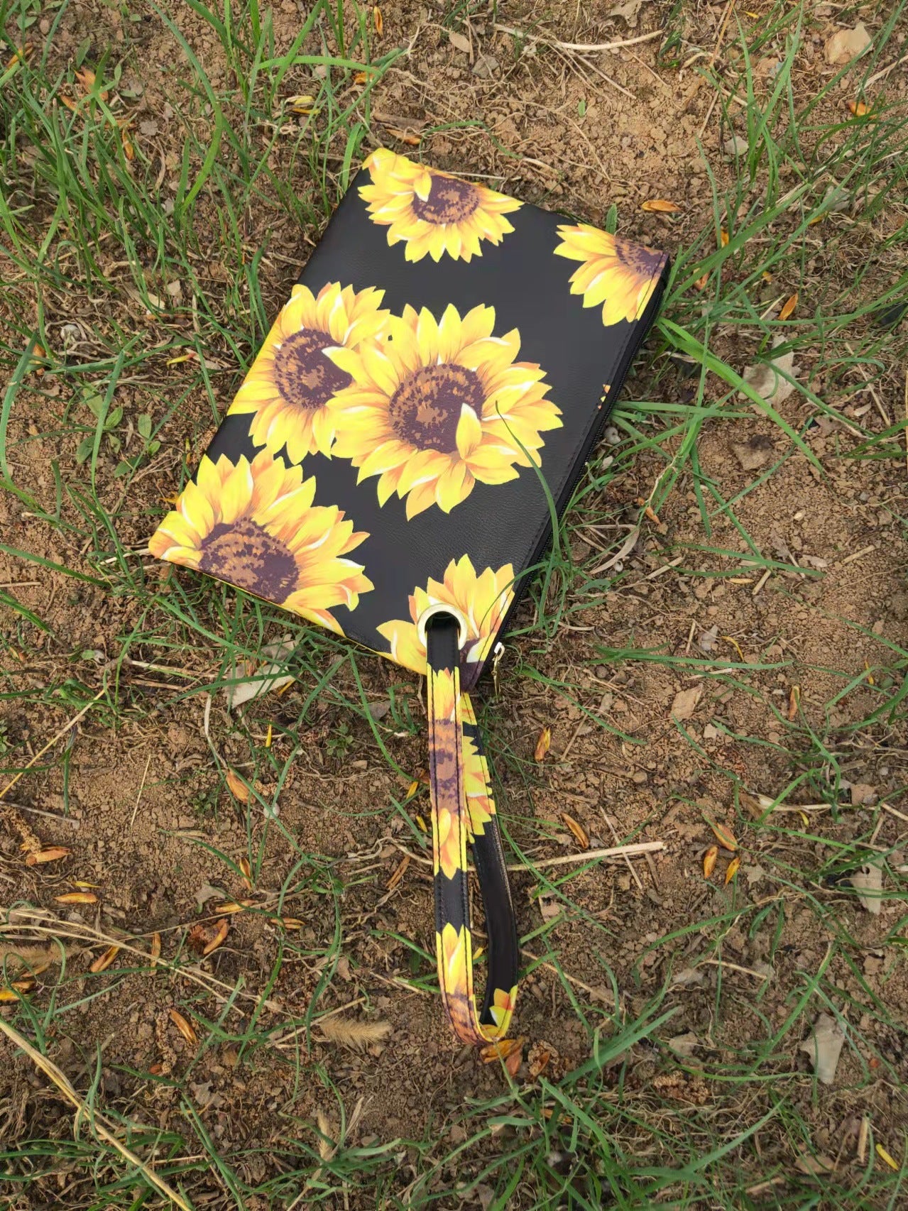 Wholesale PU Ethnic Dairy Cow Pattern Sunflower Tote Bag